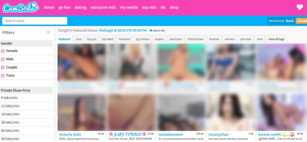 CamSoda Cam Site
