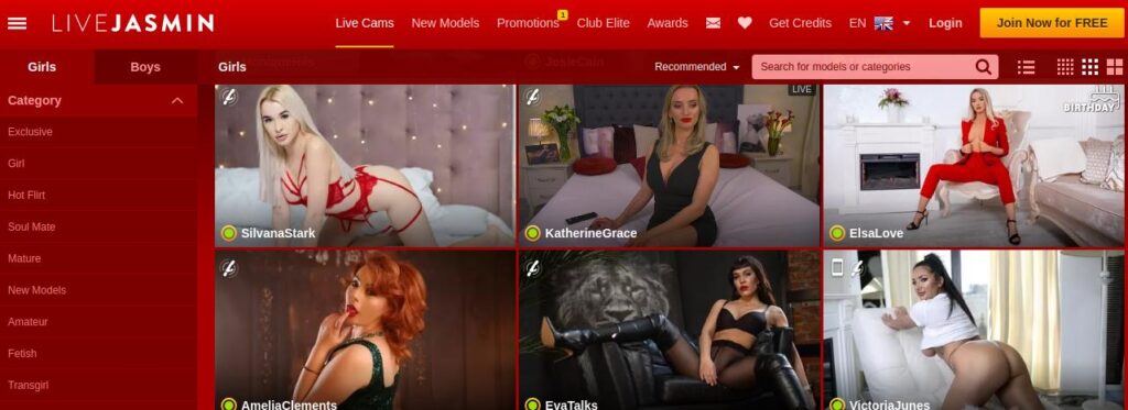 LiveJasmin Main Page With Cam Girls